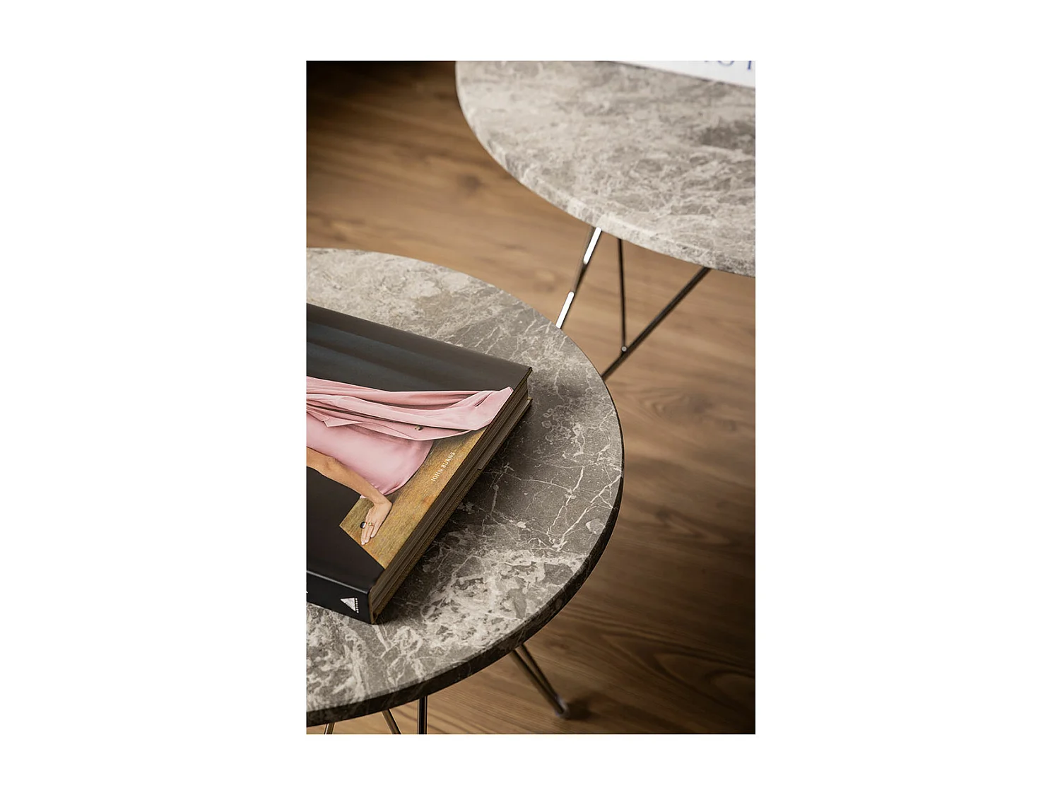 Prany salontafel Ø55cm marmer bruin.