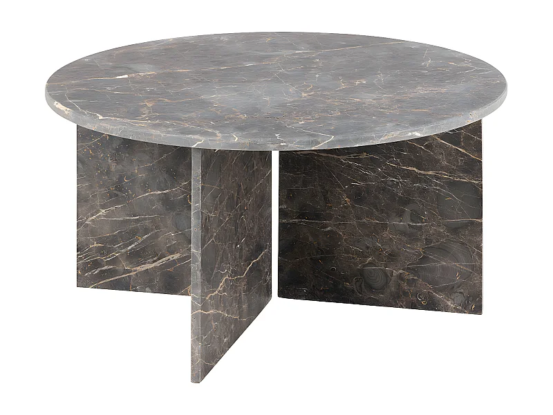 Vega table basse Ø90cm marbre marron.