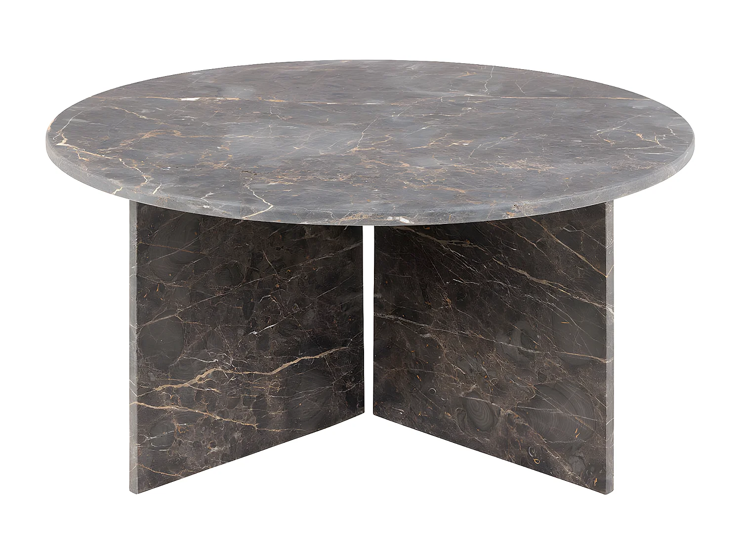 Vega table basse Ø90cm marbre marron.