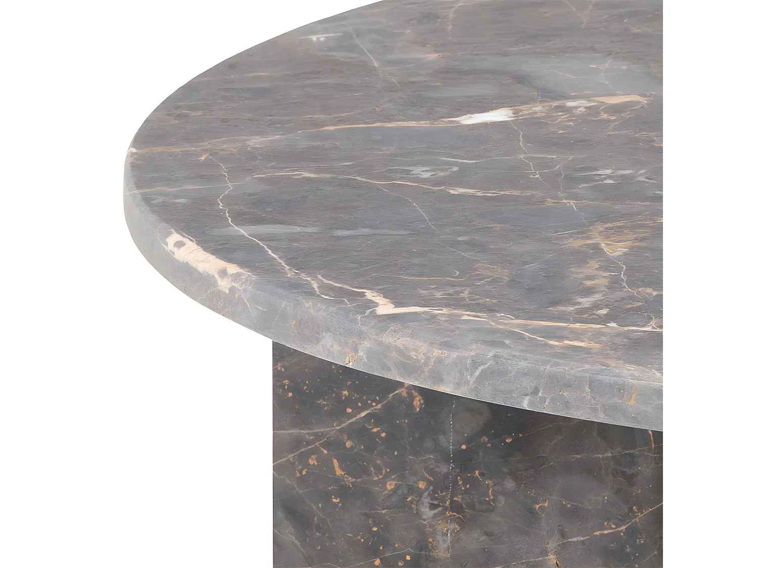 Vega table basse Ø90cm marbre marron.