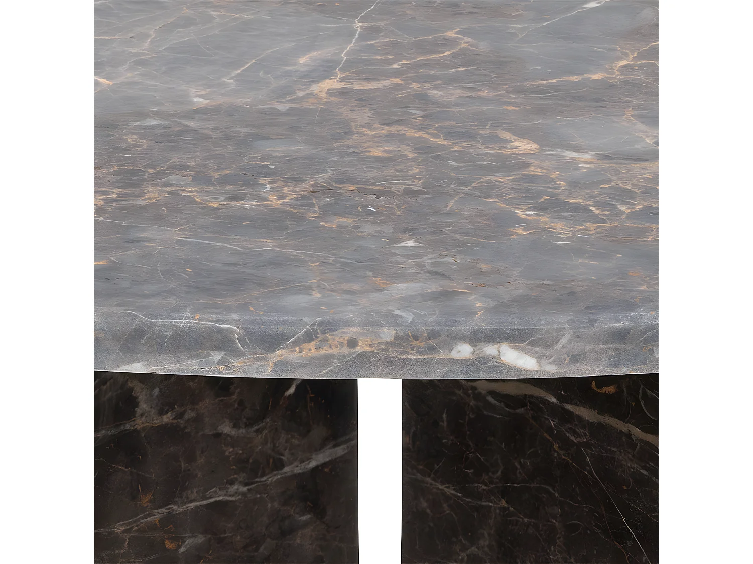 Vega table basse Ø90cm marbre marron.