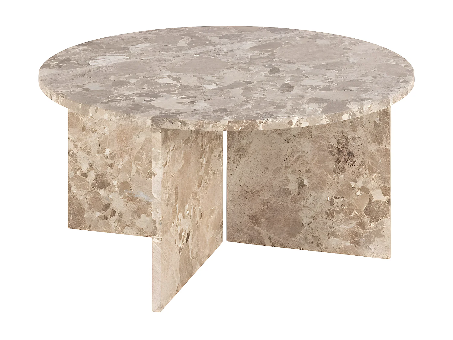 Vega table basse Ø90cm marbre marron.