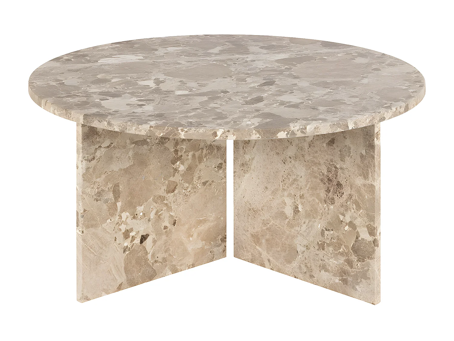 Vega table basse Ø90cm marbre marron.