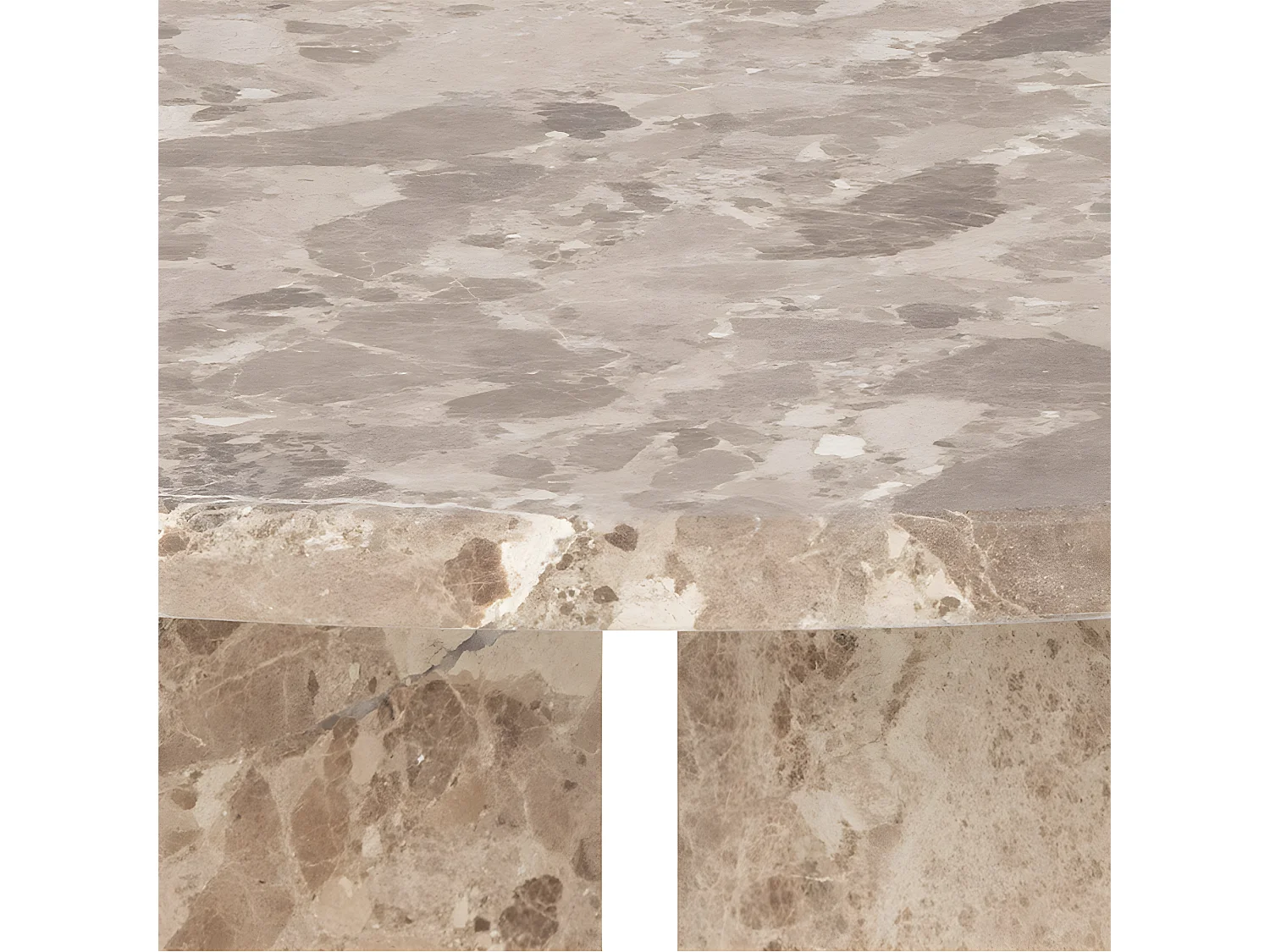 Vega table basse Ø90cm marbre marron.