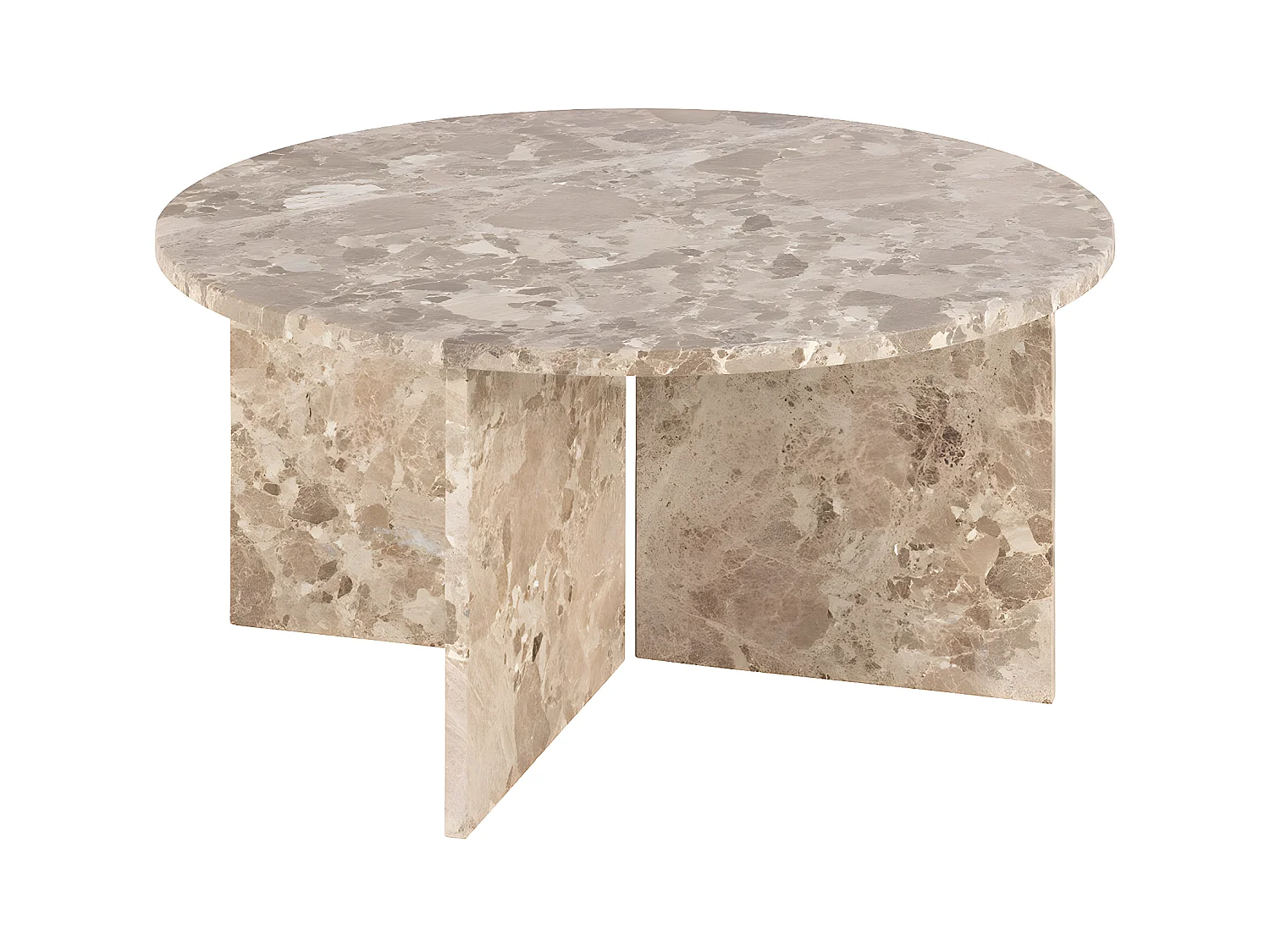 Vega table basse Ø90cm marbre marron.