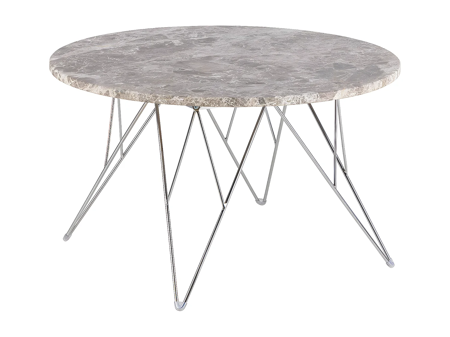 Prunus table basse Ø80cm marbre marron.