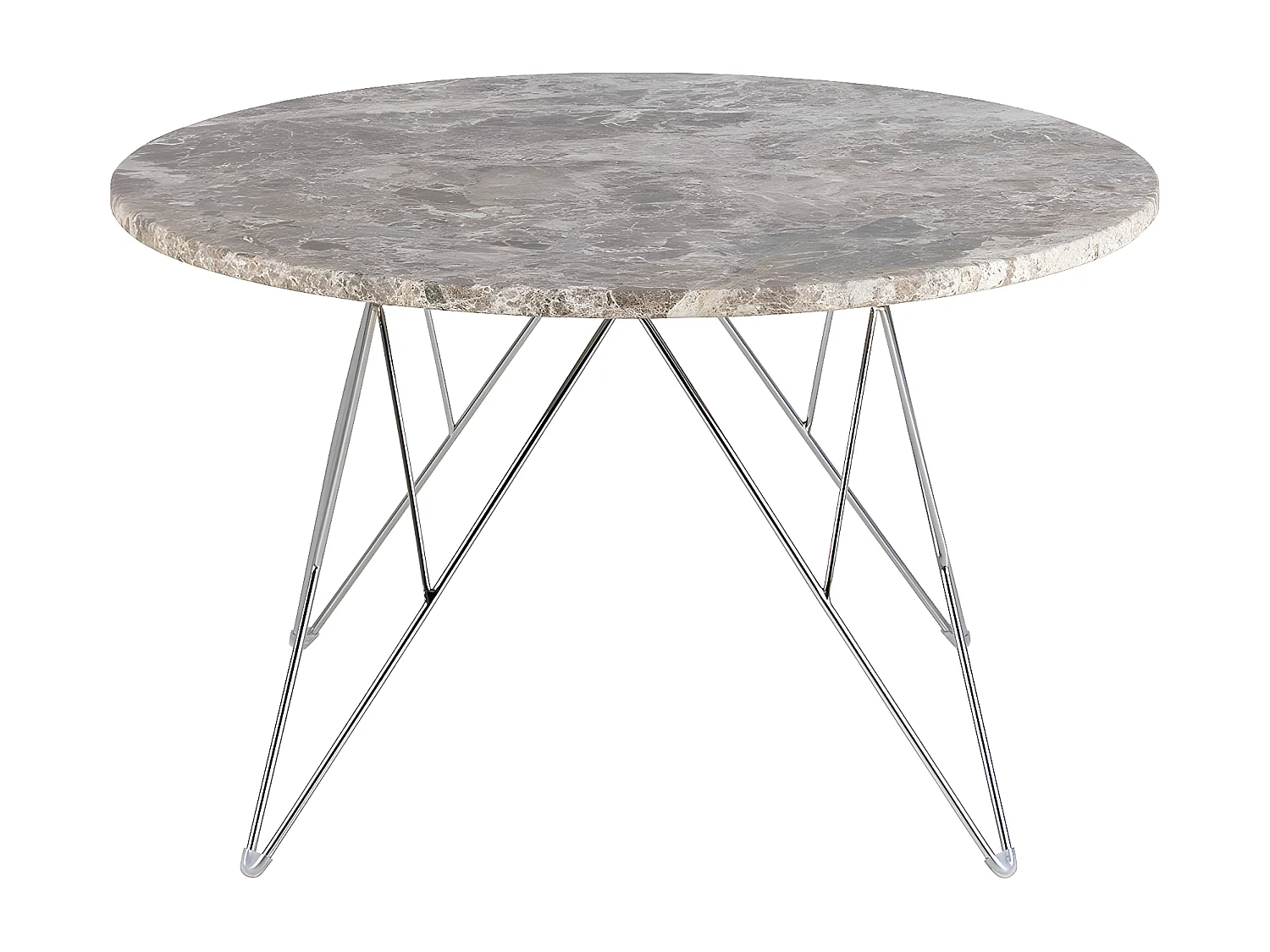 Prunus table basse Ø80cm marbre marron.