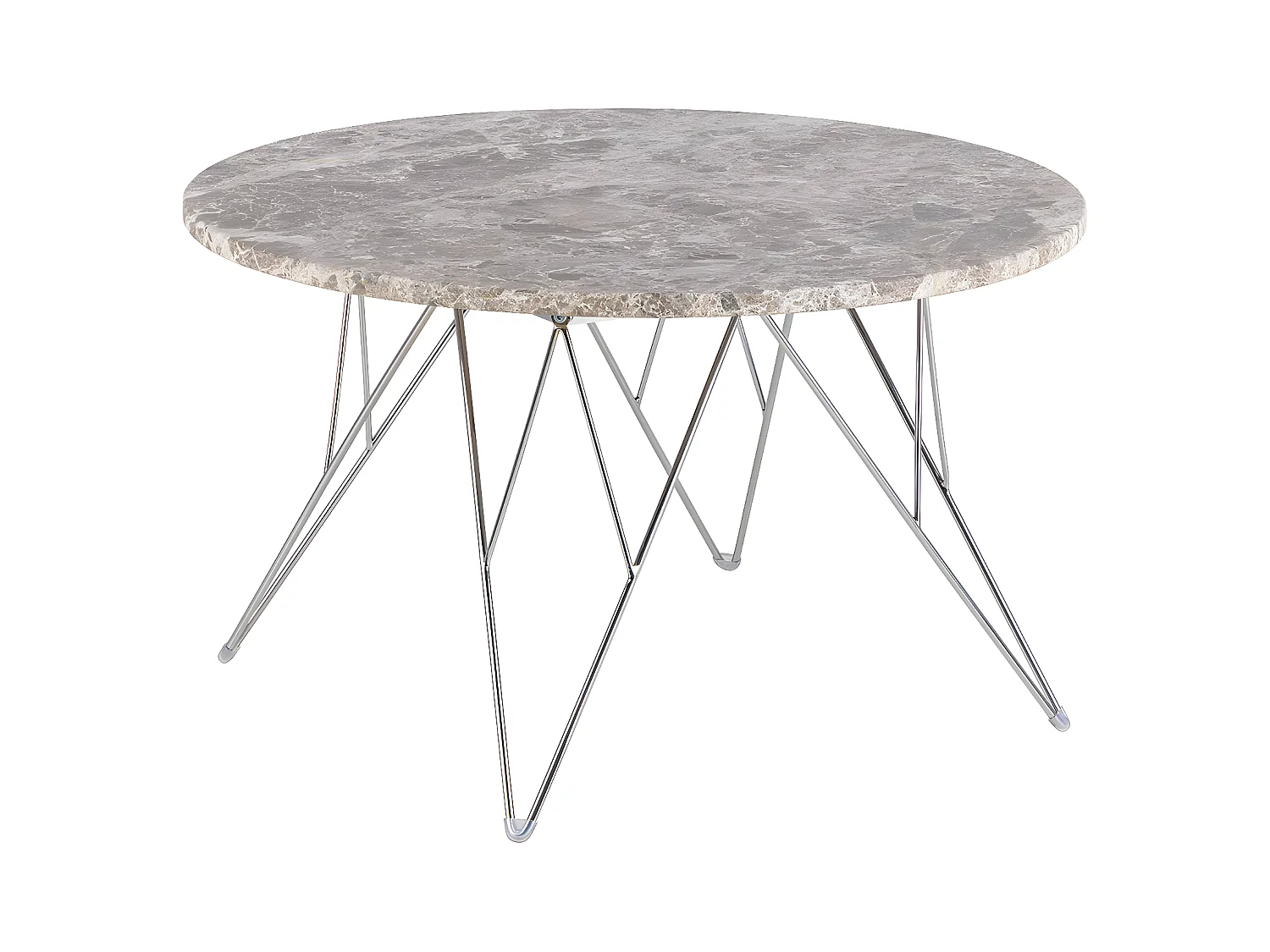 Prunus table basse Ø80cm marbre marron.