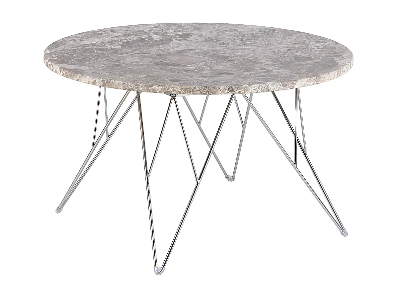 Prunus Couchtisch Ø80cm Marmor braun.