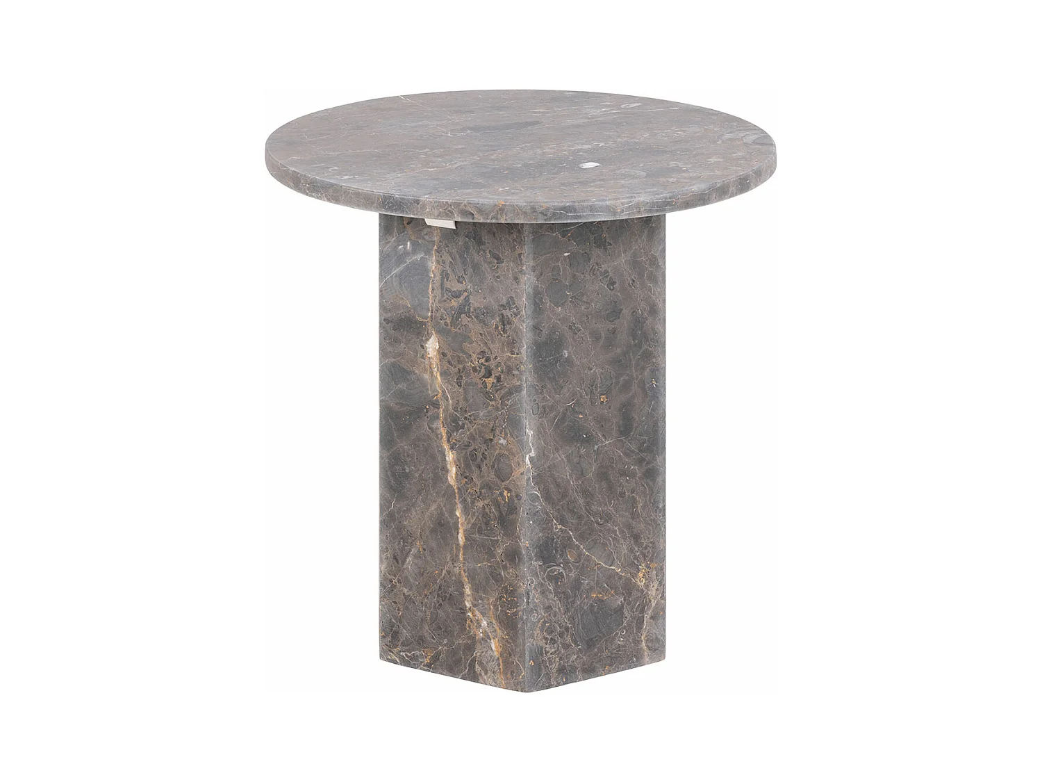 Naro salontafel bijzettafel Ø50cm marmer bruin.