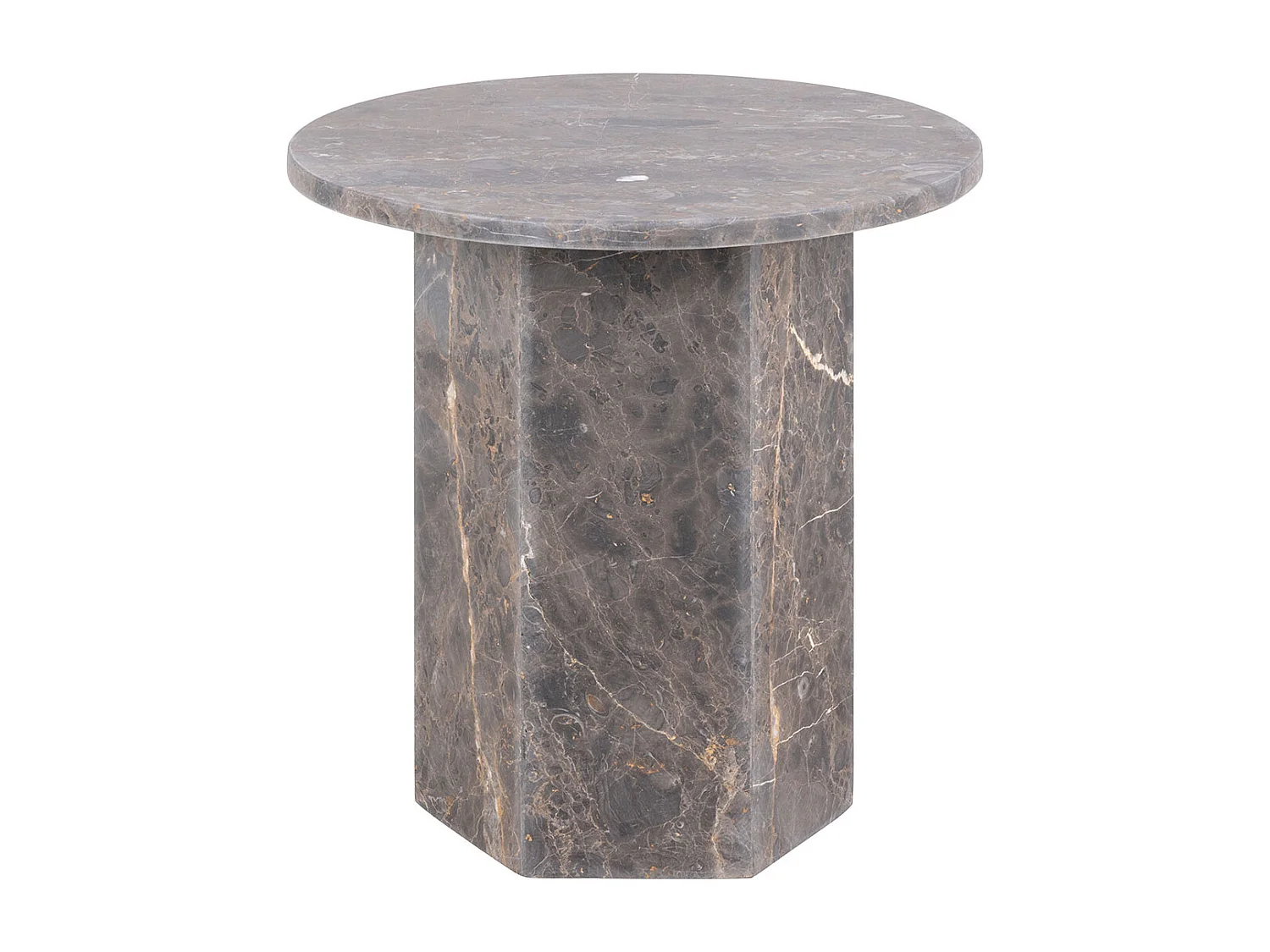 Naro salontafel bijzettafel Ø50cm marmer bruin.