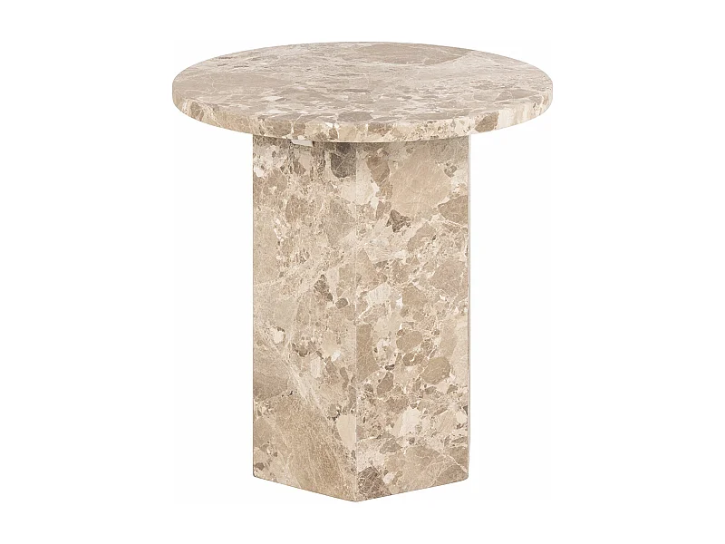 Naro salontafel bijzettafel Ø50cm marmer bruin.