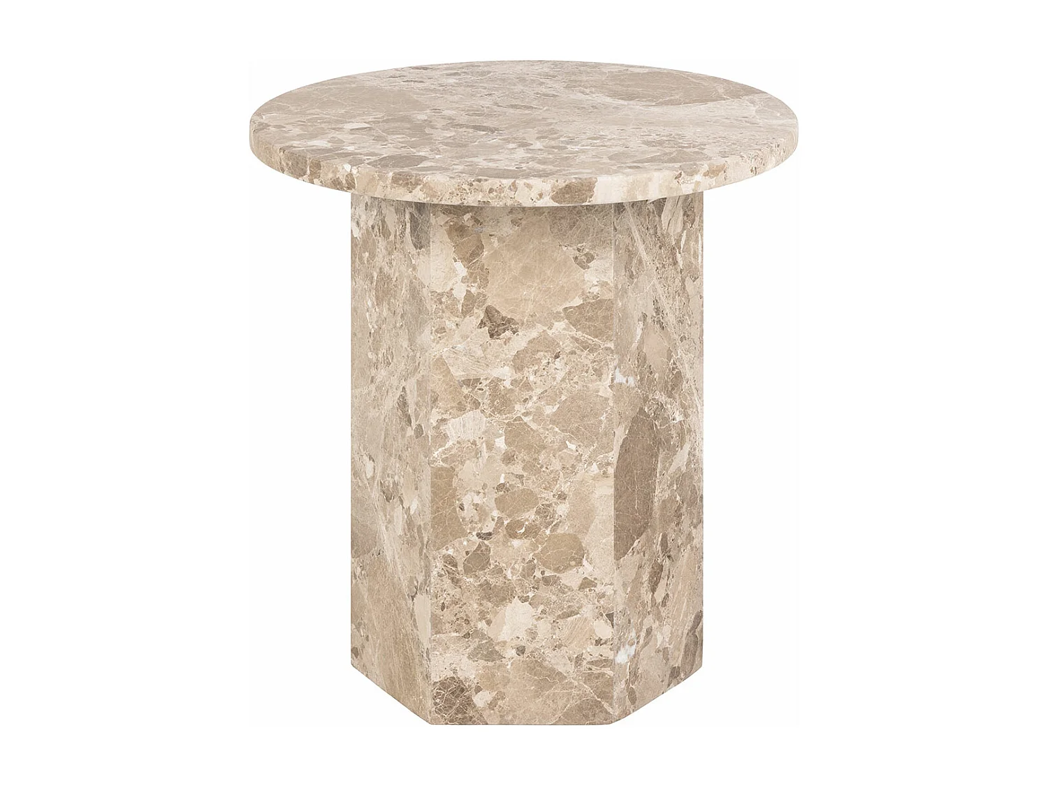 Naro salontafel bijzettafel Ø50cm marmer bruin.