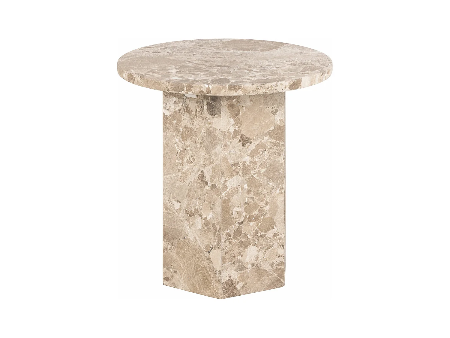 Naxos table basse table d'appoint Ø50cm marbre marron.