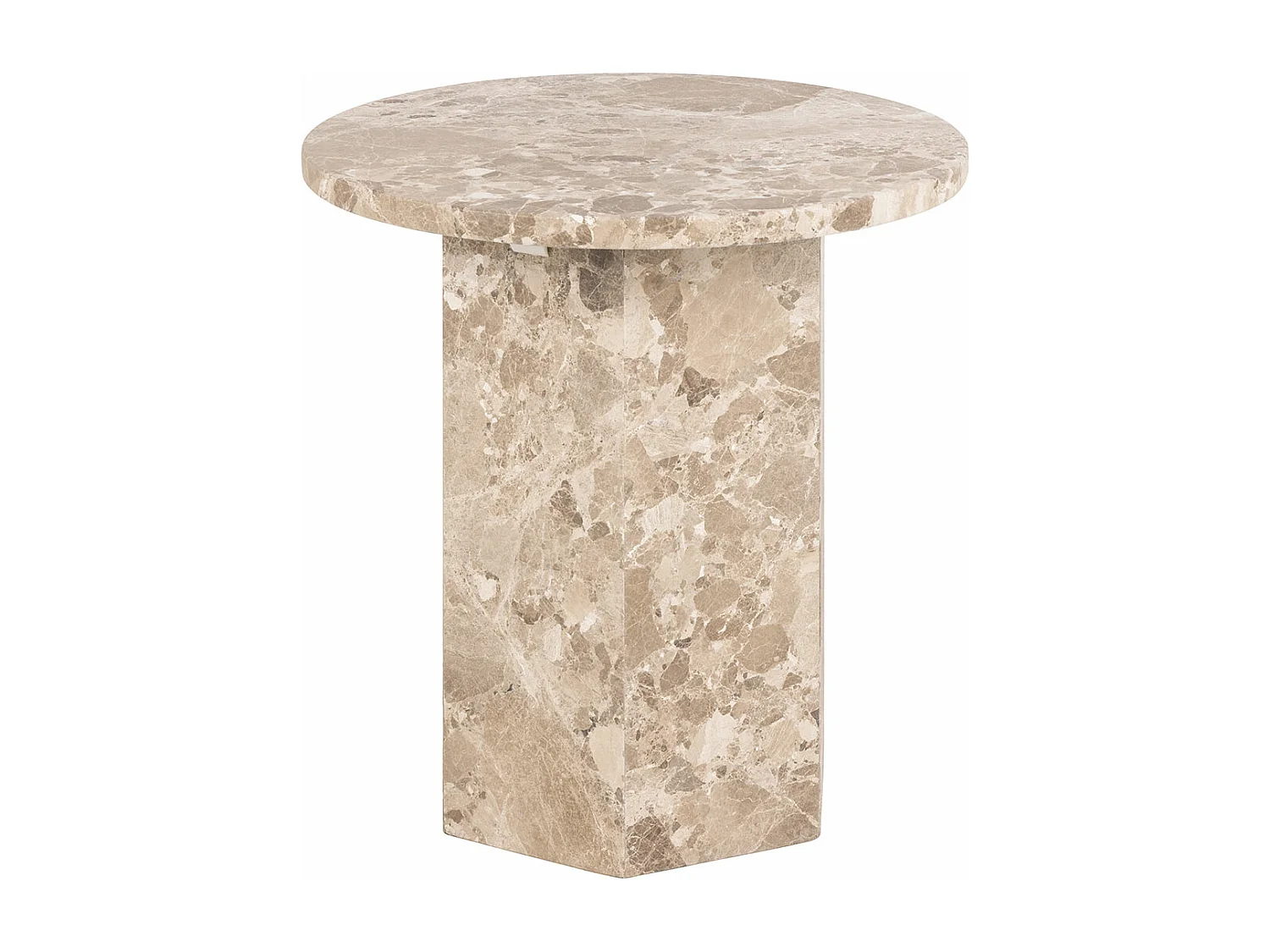 Naro salontafel bijzettafel Ø50cm marmer bruin.