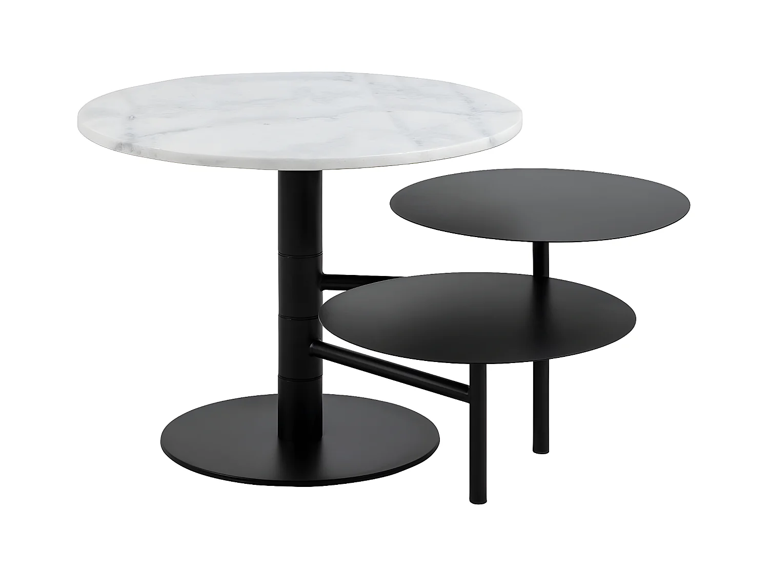 Lahti table basse marbre blanc noir.