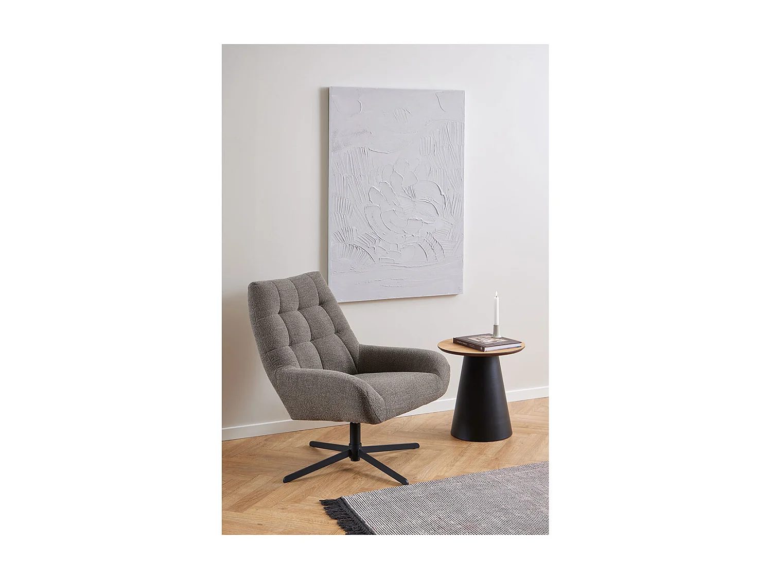 Soli table basse Ø45cm chêne décor.