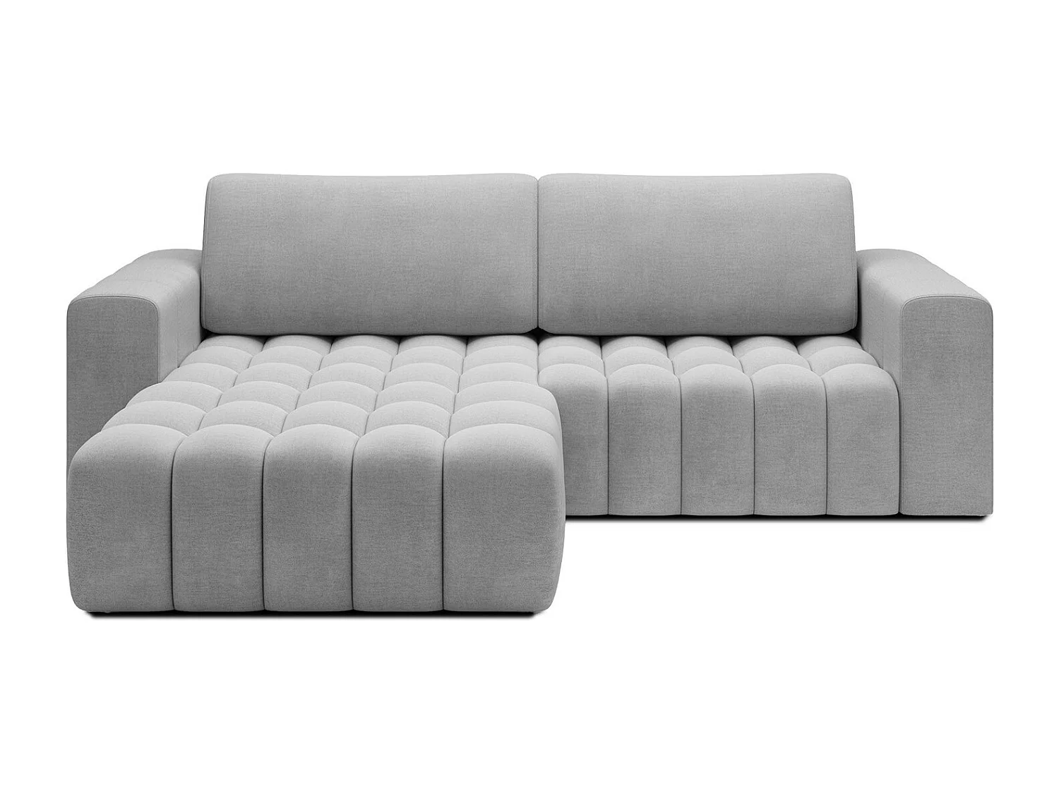 Canapé d'angle gauche convertible Clovis Velours Gris