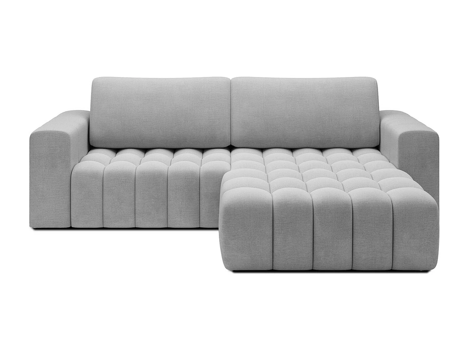 Canapé d'angle droit convertible Clovis Velours Gris