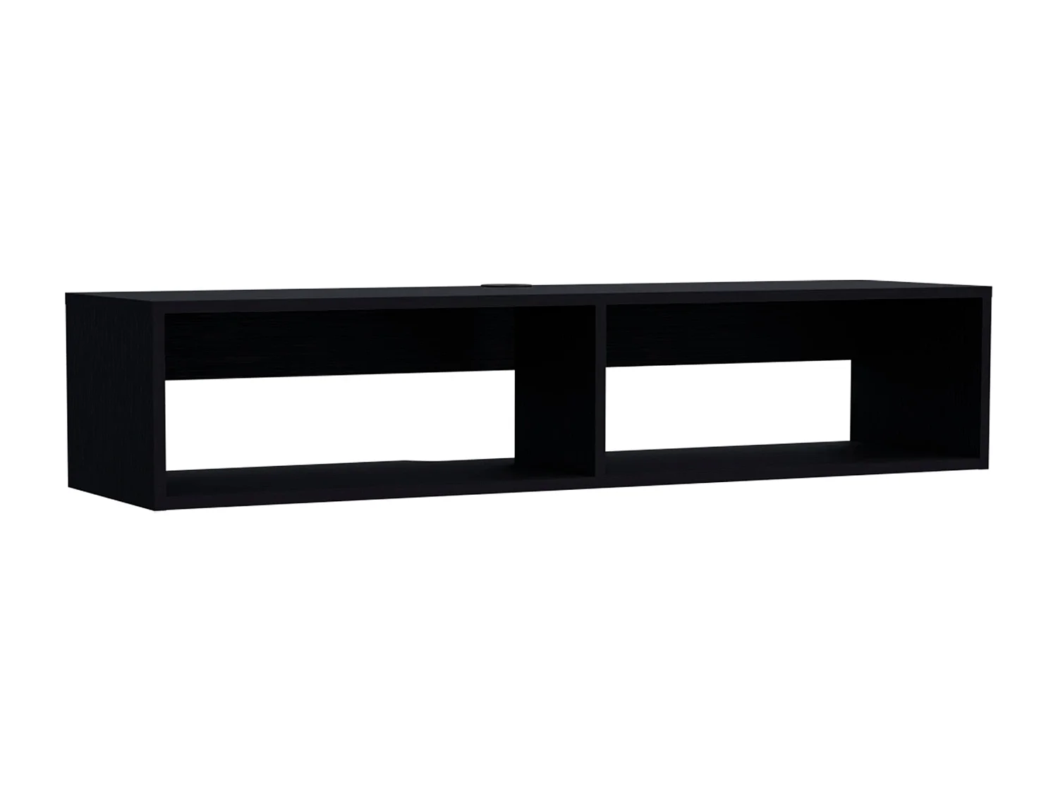 Estante multimedia Rockwood en melamina con dos estantes , 25.3 cm  X 121.1 cm  X 32 cm  , Negro