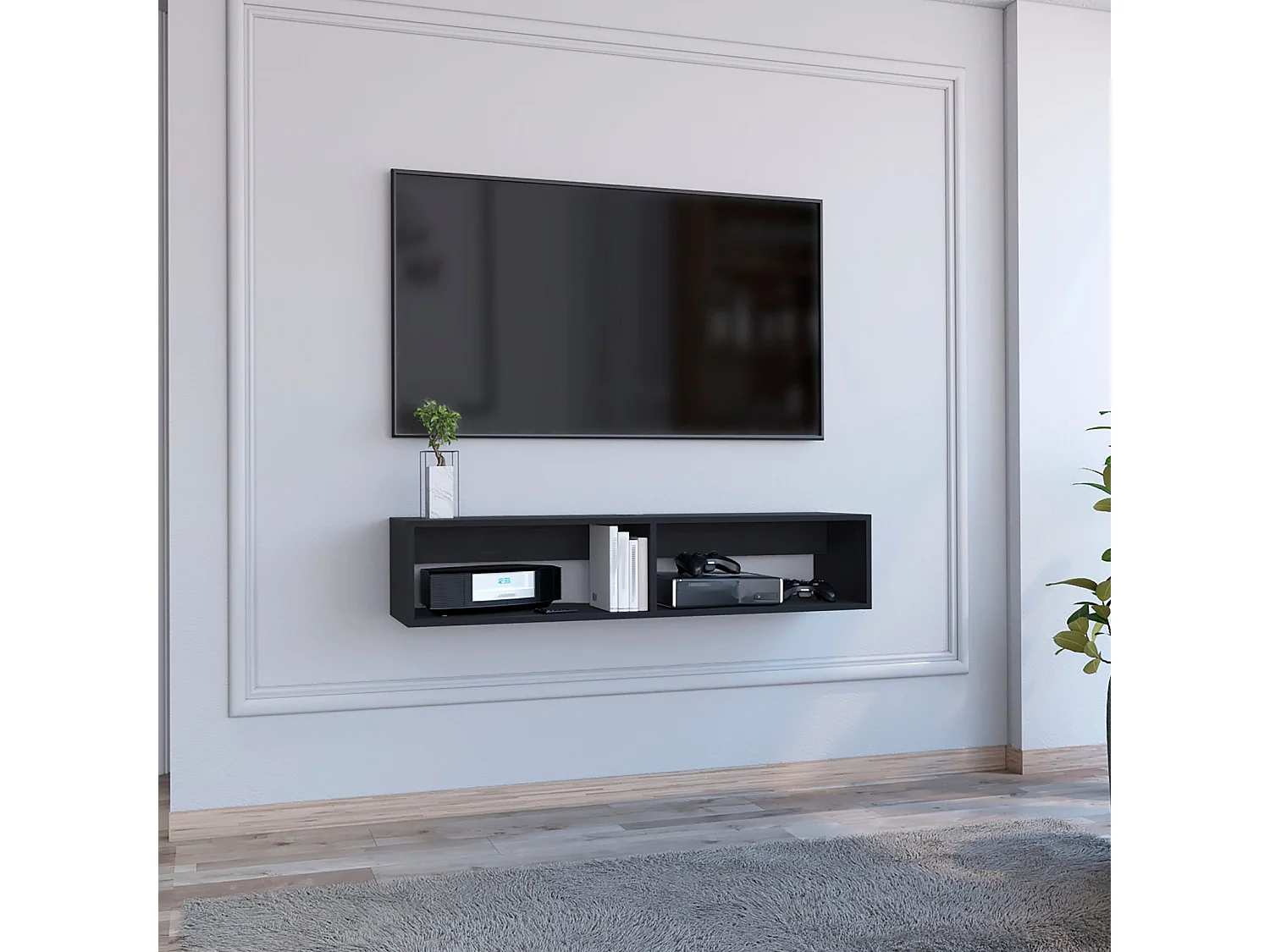 Mobile TV sospeso Rockwood da 121 cm, wengé