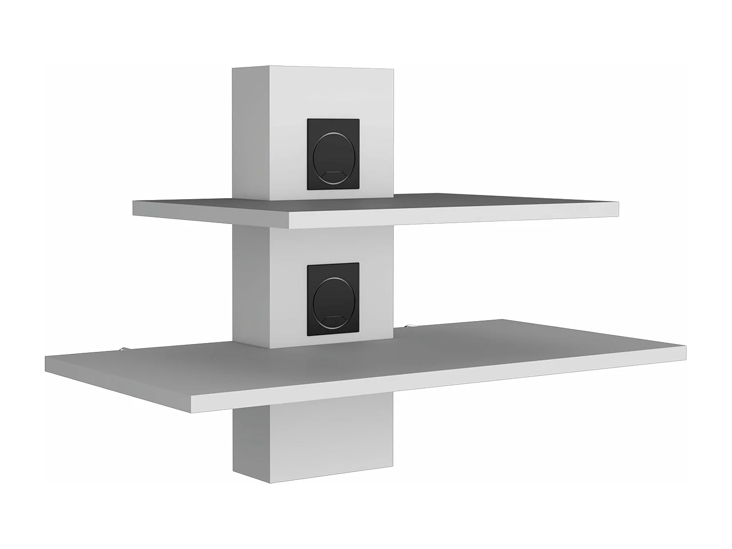 Etagère Tv Burgos en mélamine avec deux étagères , 43.7 cm X 60.1 cm X 30 cm , Blanc