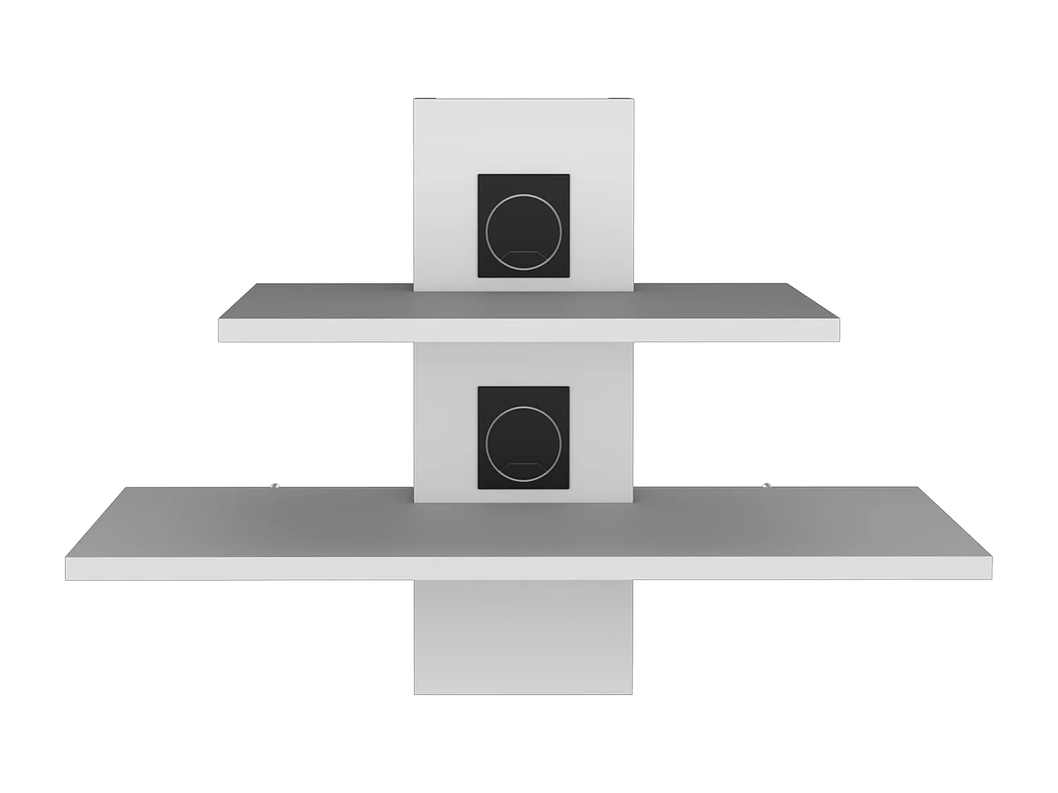 Estante para televisão Burgos em melamina com duas prateleiras , 43.7 cm X 60.1 cm X 30 cm , Branco