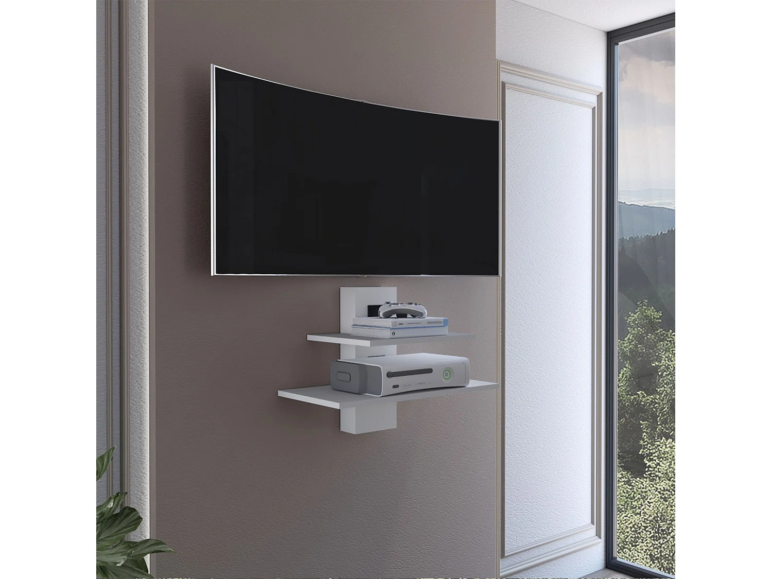 TUHOME CONCEPT Móvel de TV suspenso Burgos de 60 cm, branco