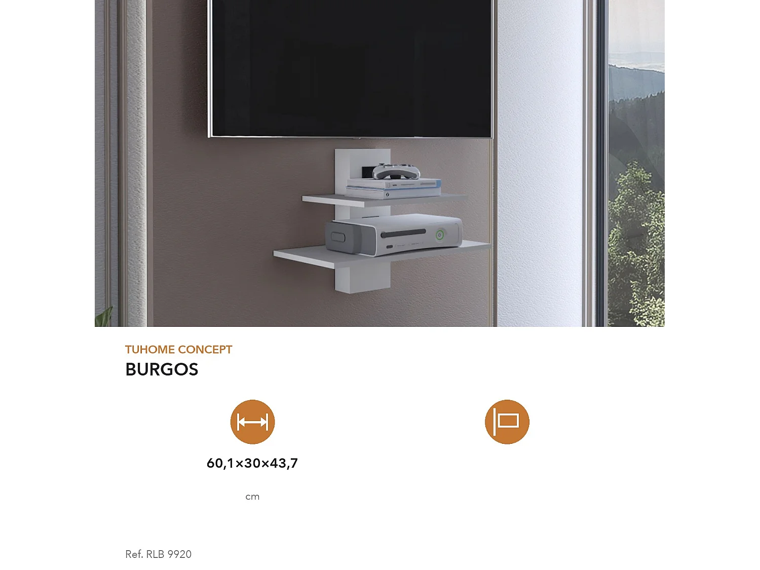 TUHOME CONCEPT Móvel de TV suspenso Burgos de 60 cm, branco