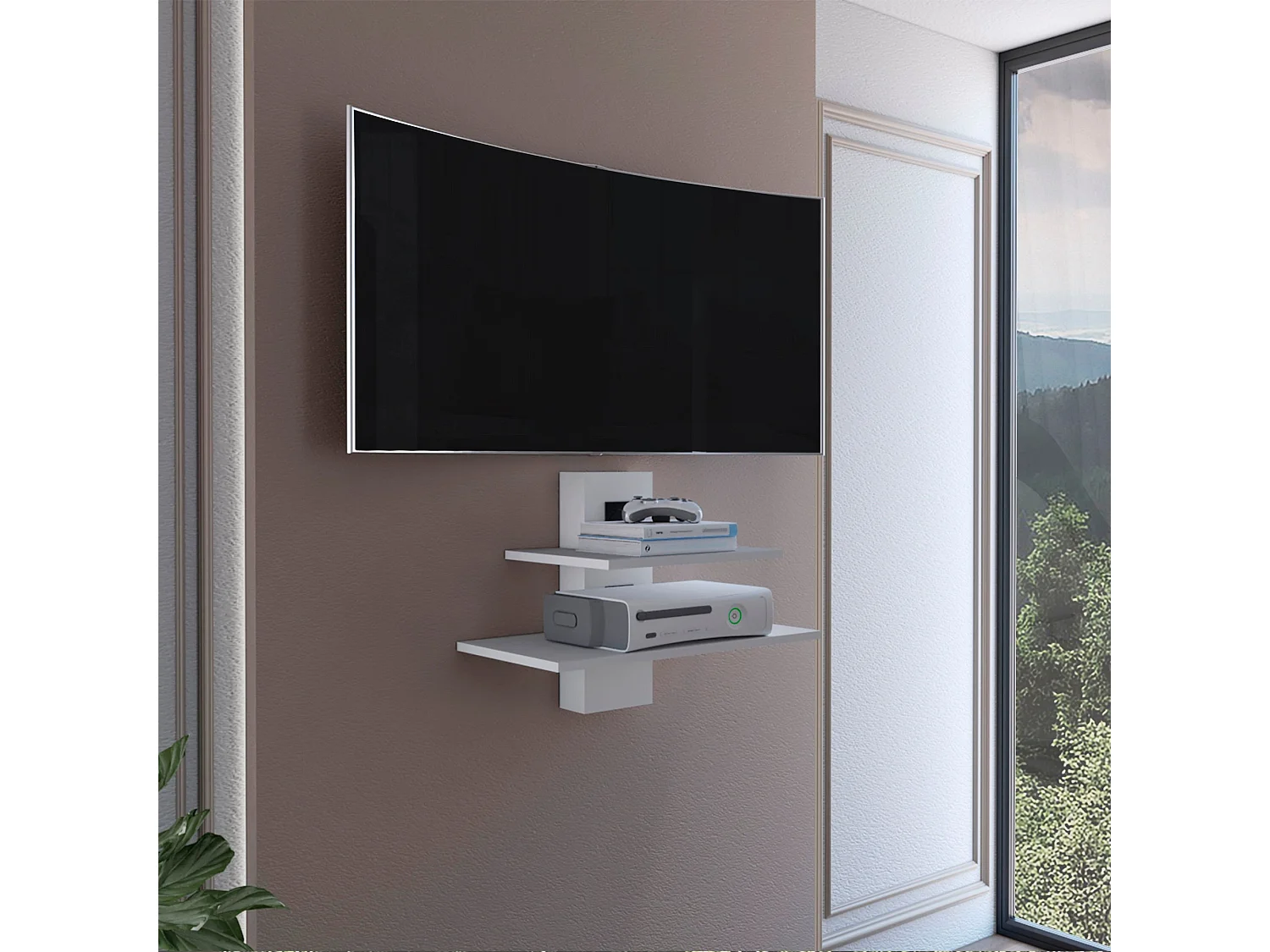 TUHOME CONCEPT Móvel de TV suspenso Burgos de 60 cm, branco