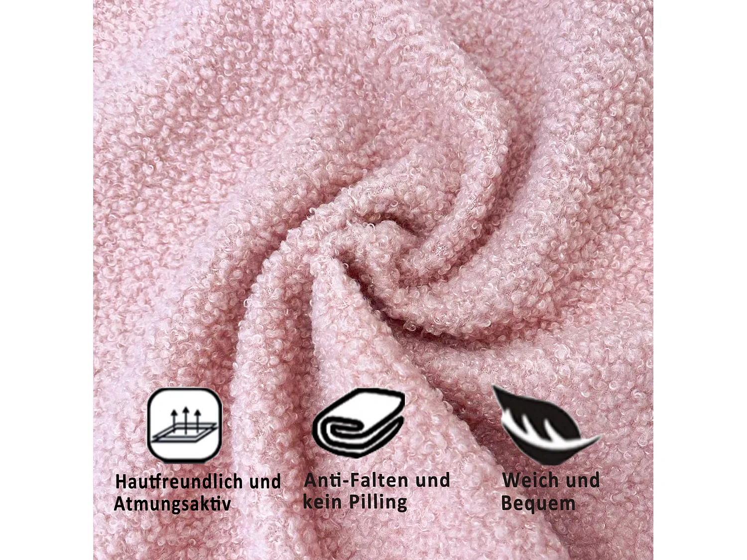 Eenpersoonsbed 90x200cm - Teddy stof bekleed bed met onderstel en rugleuning en armleuningen, roze slaapbank