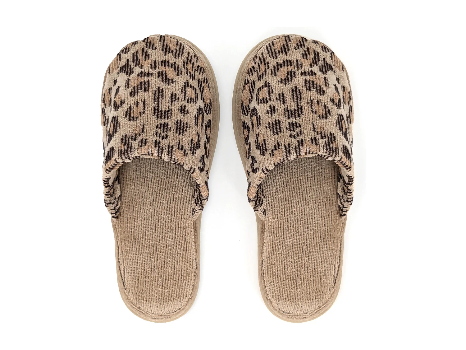 Chaussons taille L/XL coton collection WILD II jaune léopard