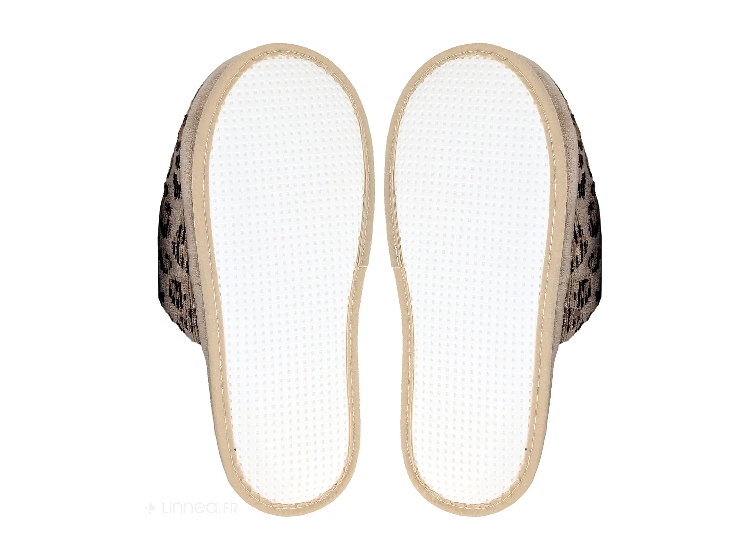 Chaussons taille L/XL coton collection WILD II jaune léopard
