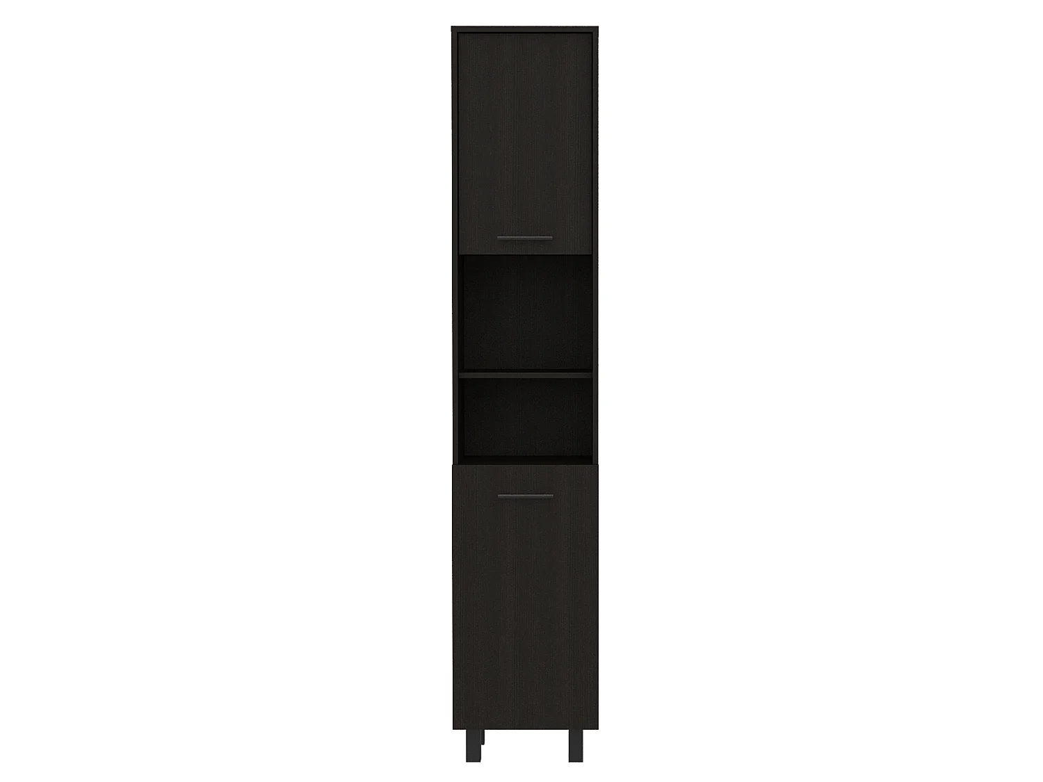 Dispensa da cucina Hobart in melamina con 2 ante e 5 ripiani , 202 X 40 X 34.5 cm , Nero