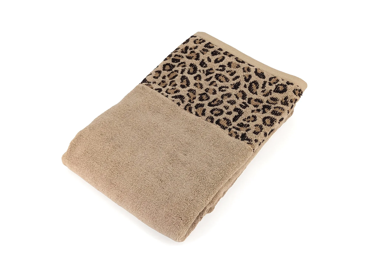 Drap de bain 100x150 cm pur coton collection WILD II jaune léopard