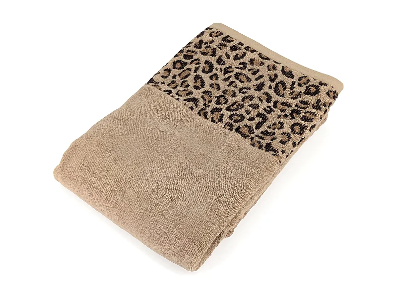 Drap de bain 100x150 cm pur coton collection WILD II jaune léopard