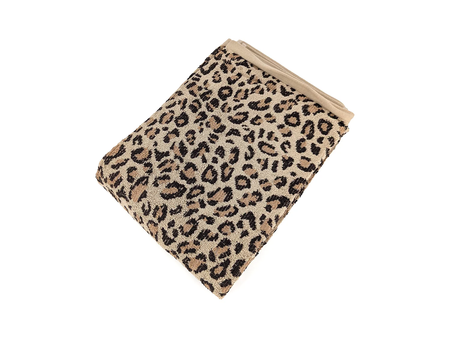 Drap de bain 100x150 cm pur coton collection LEOPARD beige léopard