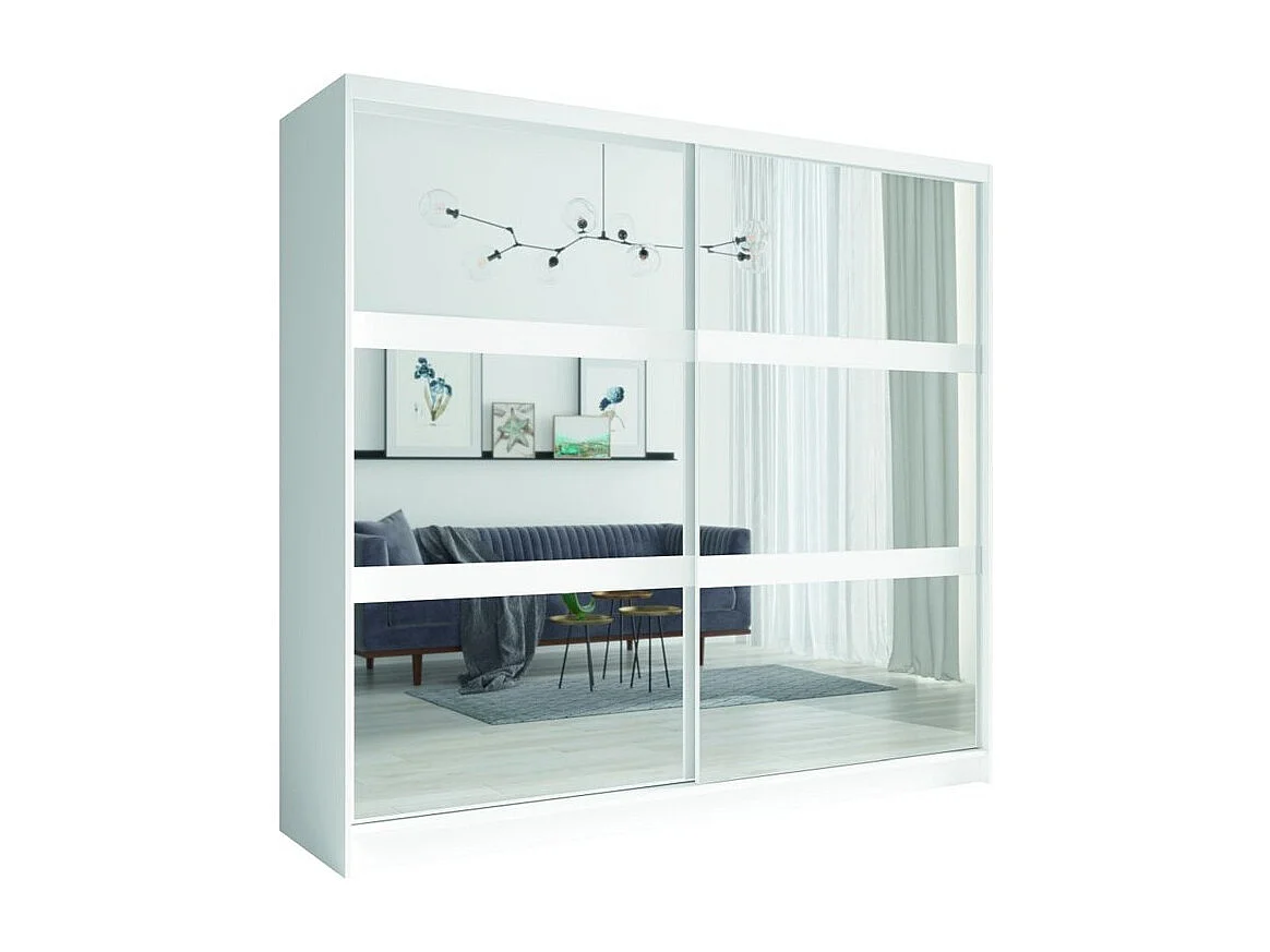 NOFI slaapkamerset - Bed 140x200 cm met lattenbodem, 2 laden, nachtkastjes, kledingkast en dressoir - wit