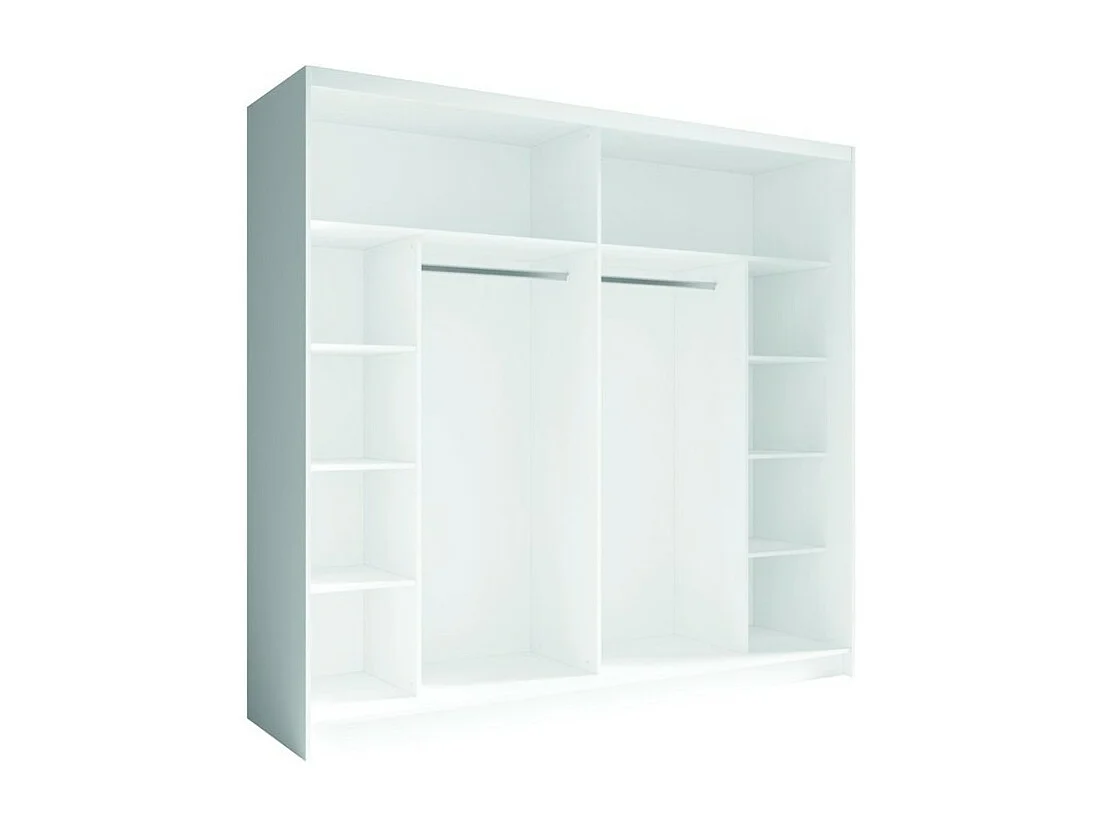 NOFI slaapkamerset - Bed 140x200 cm met lattenbodem, 2 laden, nachtkastjes, kledingkast en dressoir - wit