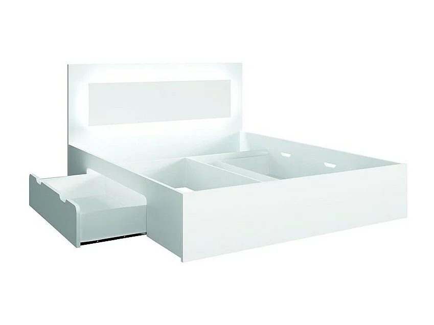 NOFI slaapkamerset - Bed 140x200 cm met lattenbodem, 2 laden, nachtkastjes, kledingkast en dressoir - wit