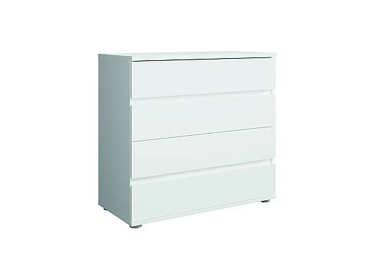 NOFI slaapkamerset - Bed 180x200 cm met lattenbodem, 2 lades, nachtkastjes, kledingkast en dressoir - wit