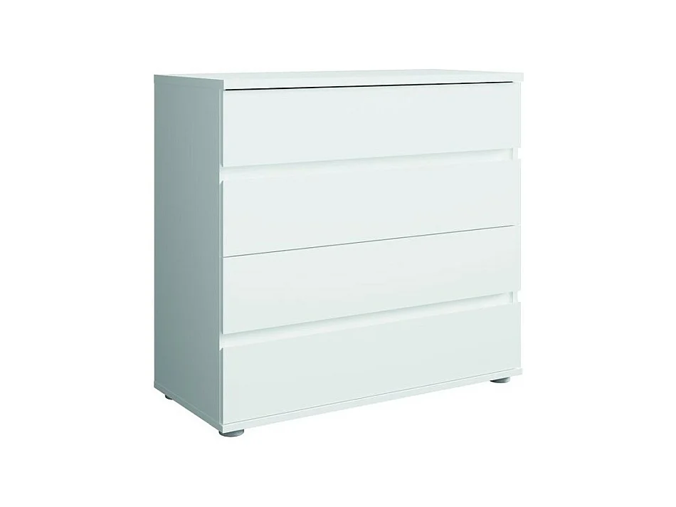 NOFI slaapkamerset - Bed 180x200 cm met lattenbodem, 2 lades, nachtkastjes, kledingkast en dressoir - wit