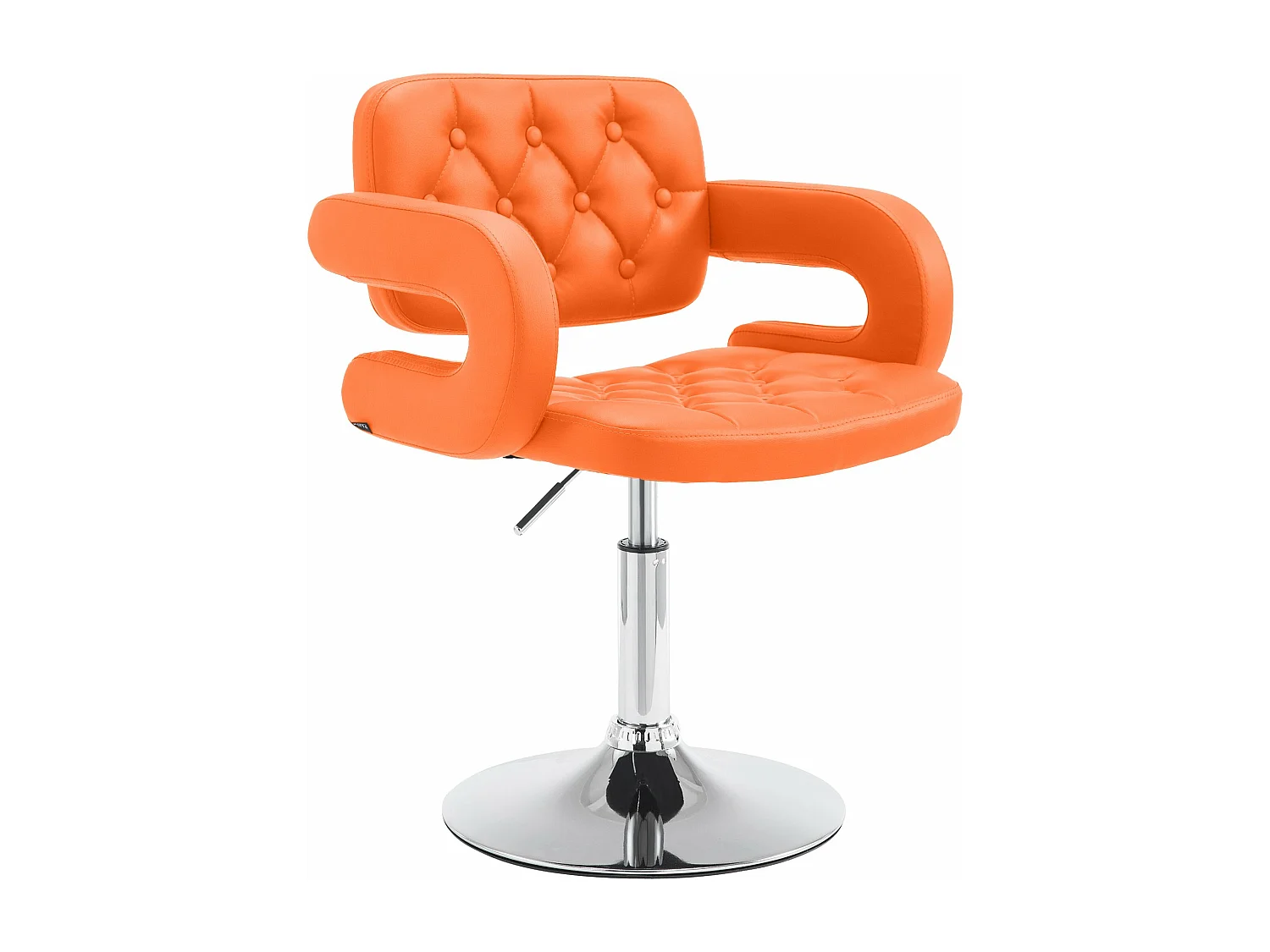 Chaise gondole - Similicuir & Métal chromé - Orange - Dublin