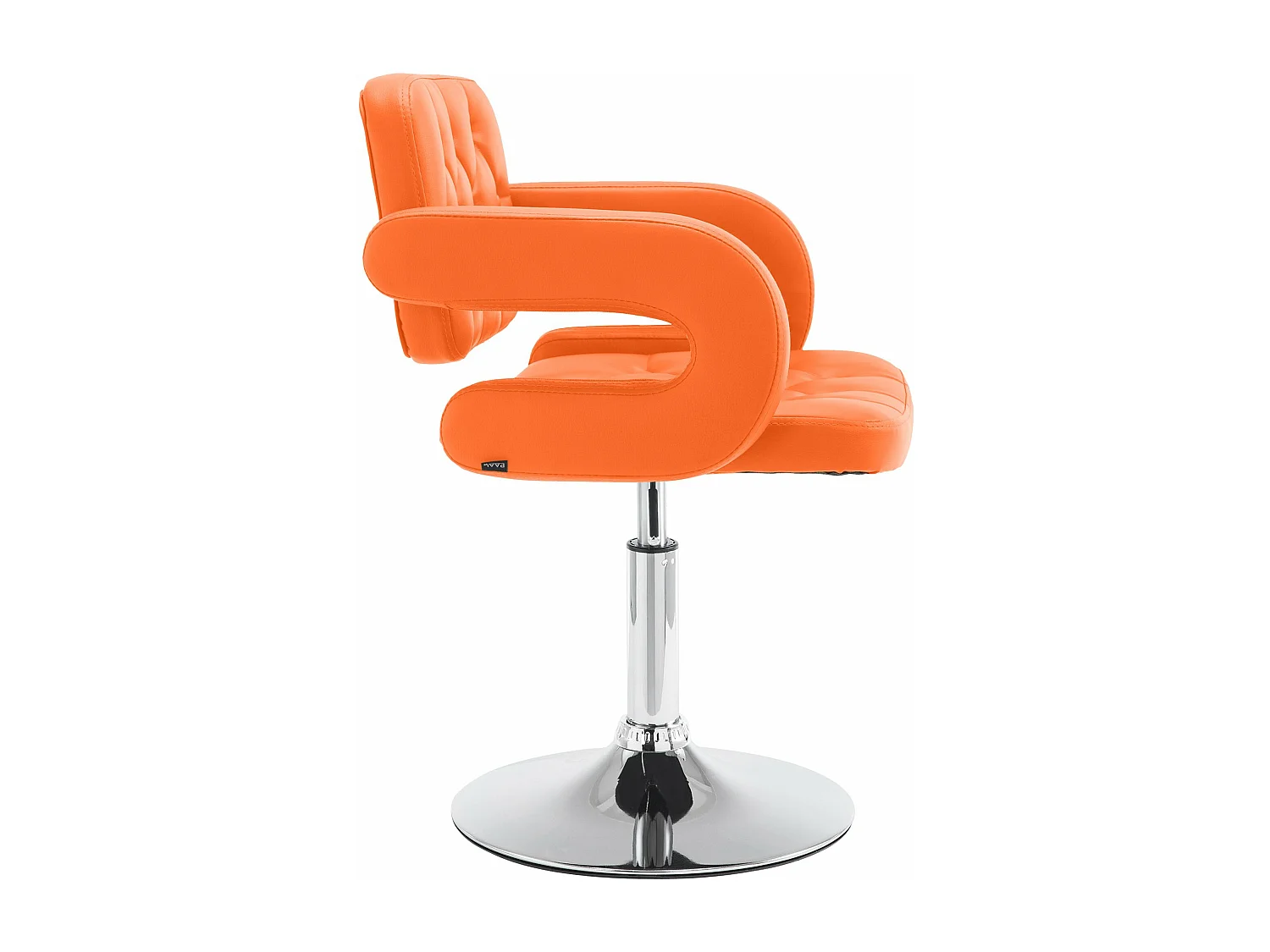 Chaise gondole - Similicuir & Métal chromé - Orange - Dublin