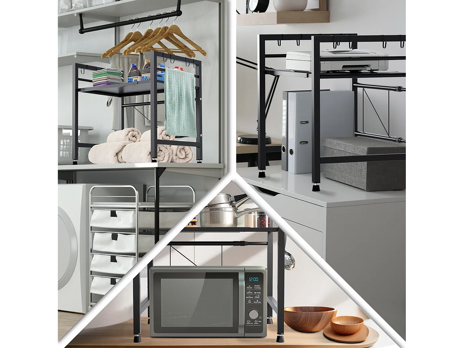 Étagère de cuisine - Métal - 2-stufig - Noir - Marana