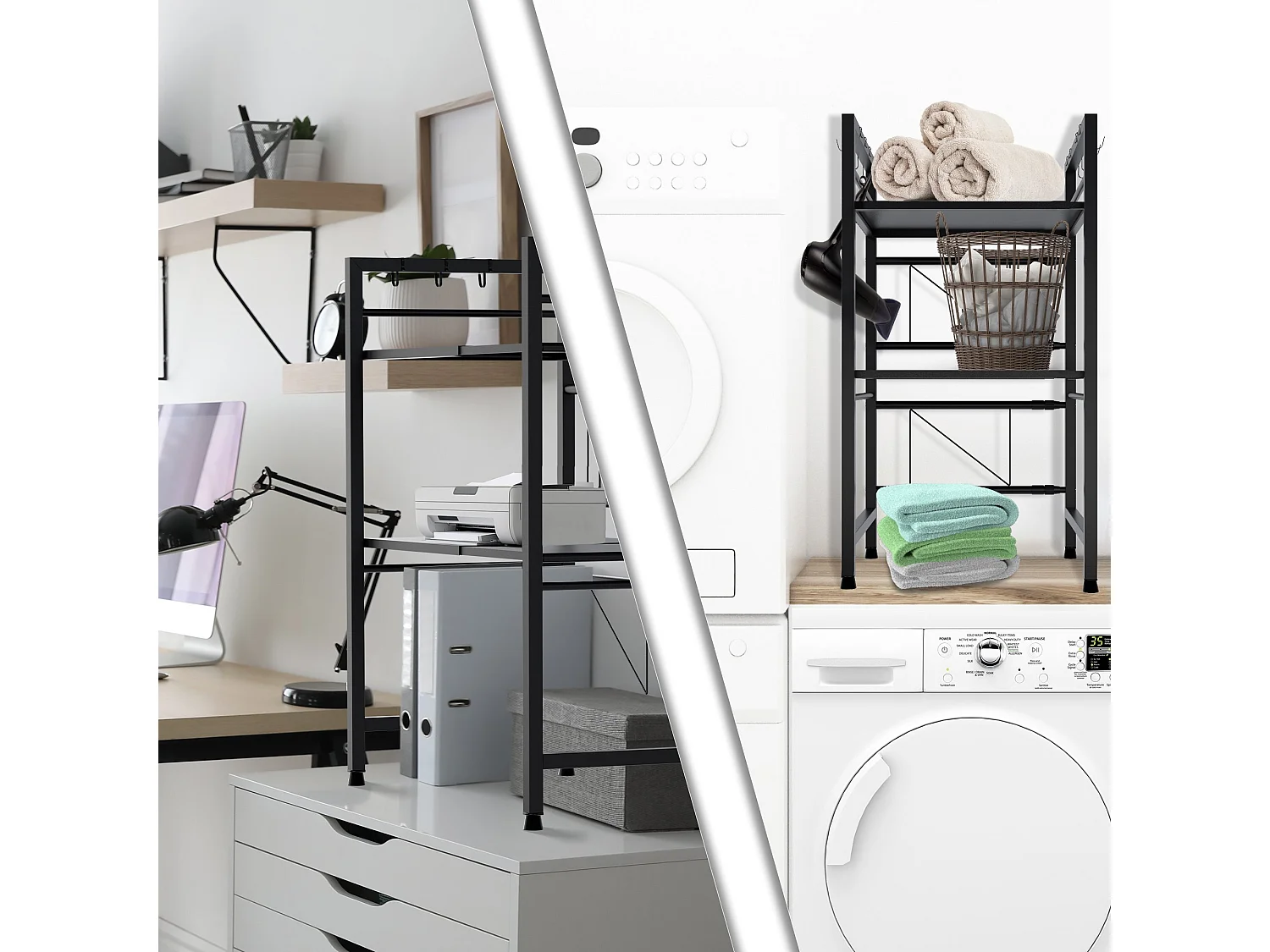 Étagère de cuisine - Métal - 3-stufig - Noir - Marana