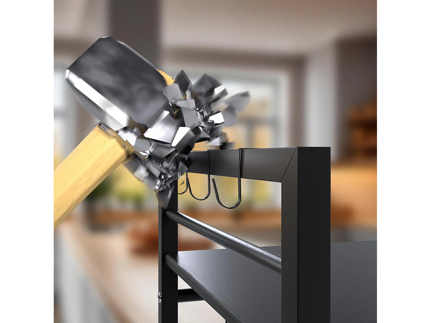 Étagère de cuisine - Métal - 3-stufig - Noir - Marana