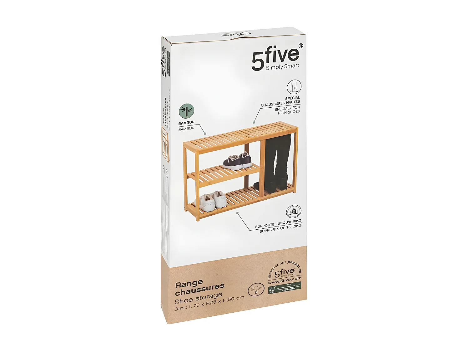 Range-Chaussures en Bambou "Sicela" 70cm Naturel