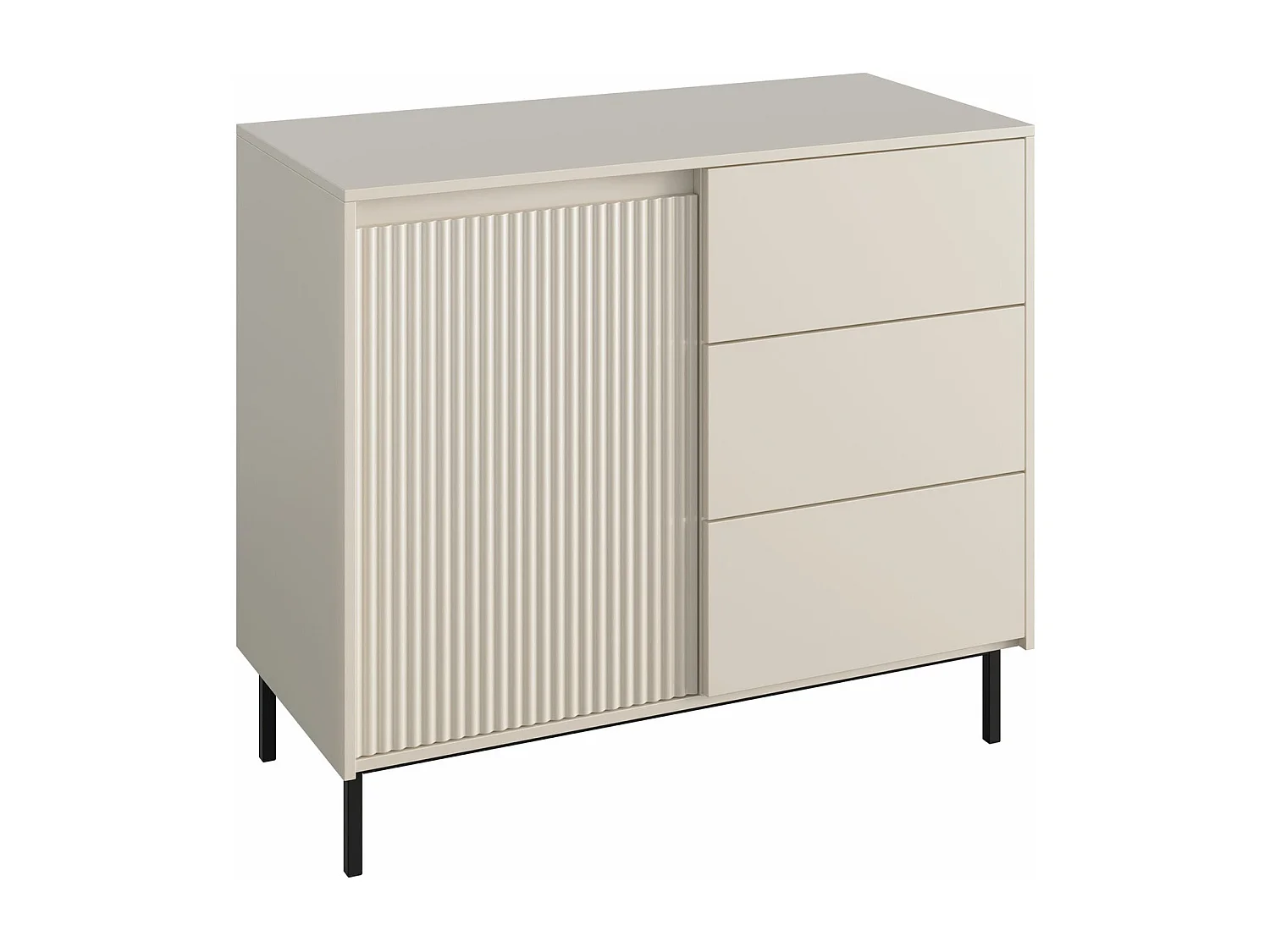 Commode Comfivo Delruva 100, Cachemire, Avec tiroirs et portes, 90x103x50cm