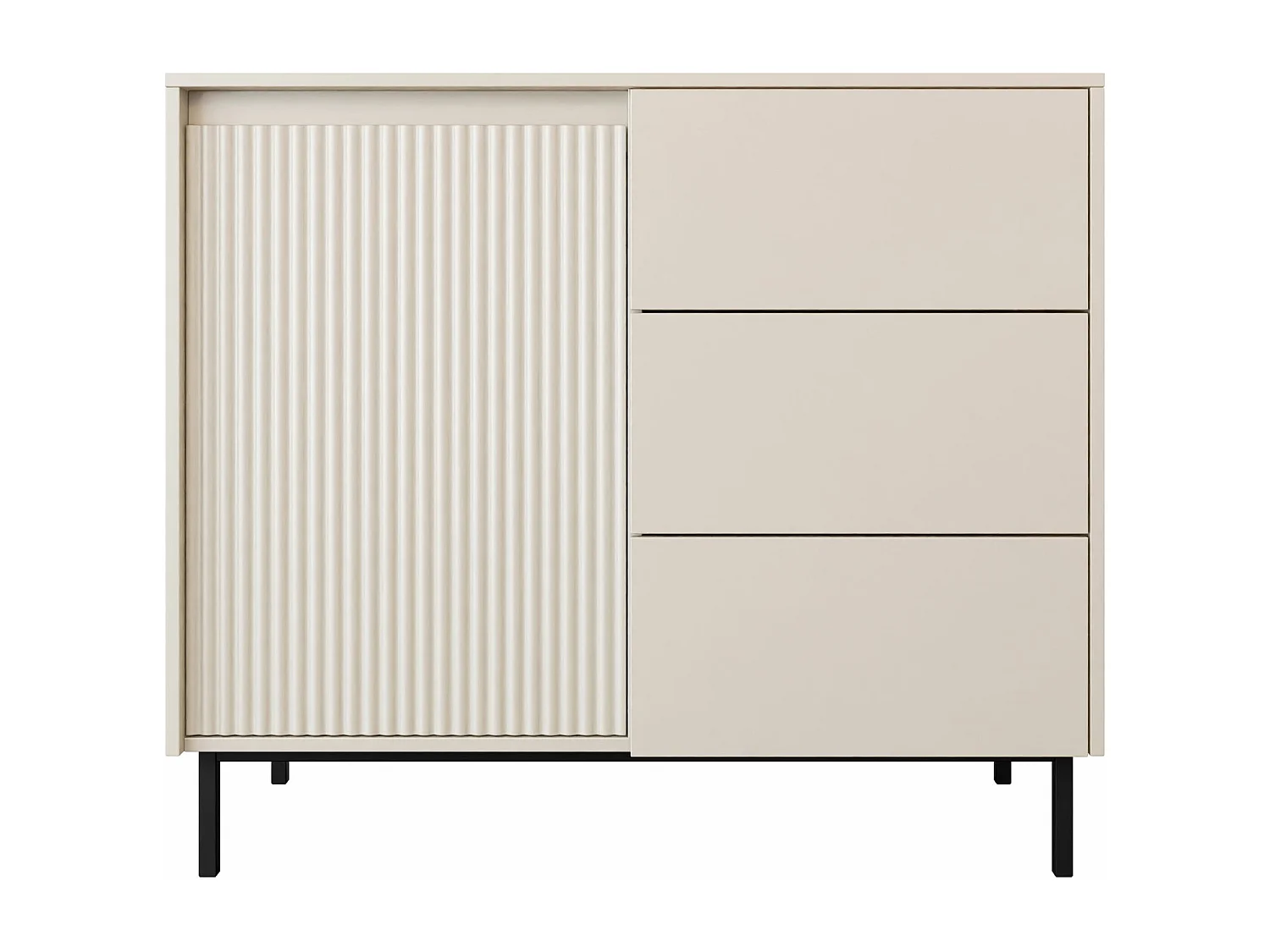 Commode Comfivo Delruva 100, Cachemire, Avec tiroirs et portes, 90x103x50cm